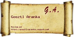 Gosztl Aranka névjegykártya
